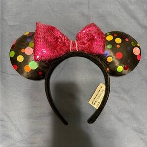 Disney Black and Pink Polka Dot Minnie Mouse Ears